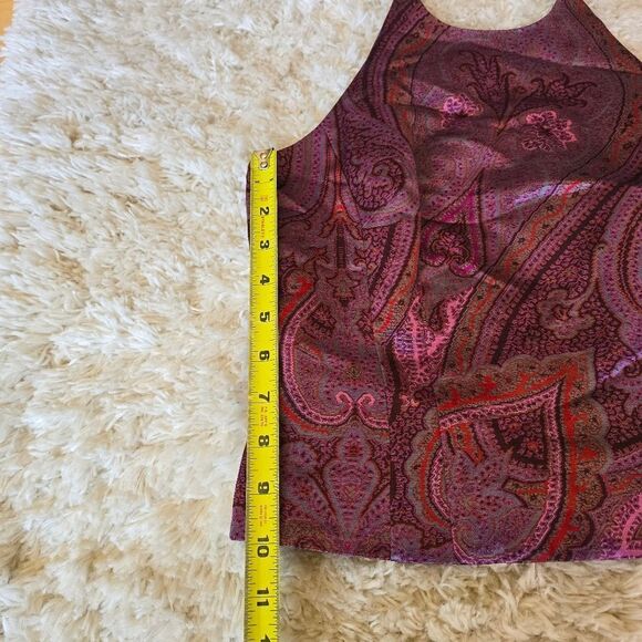 ANN TAYLOR Paisley Halter Neck Top  Purple Size 6P Y2K Friends 90s Fairy Boho - Picture 6 of 9